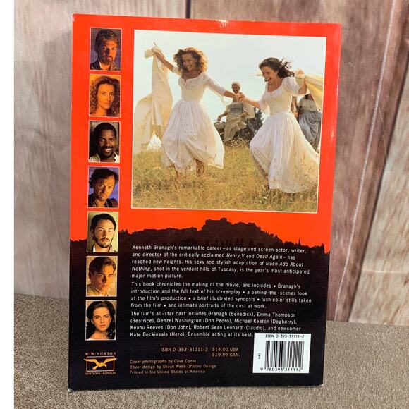 Vintage 1993 Much Ado About Nothing Making of Movie Kenneth Branagh Paperback - Picture 2 of 3